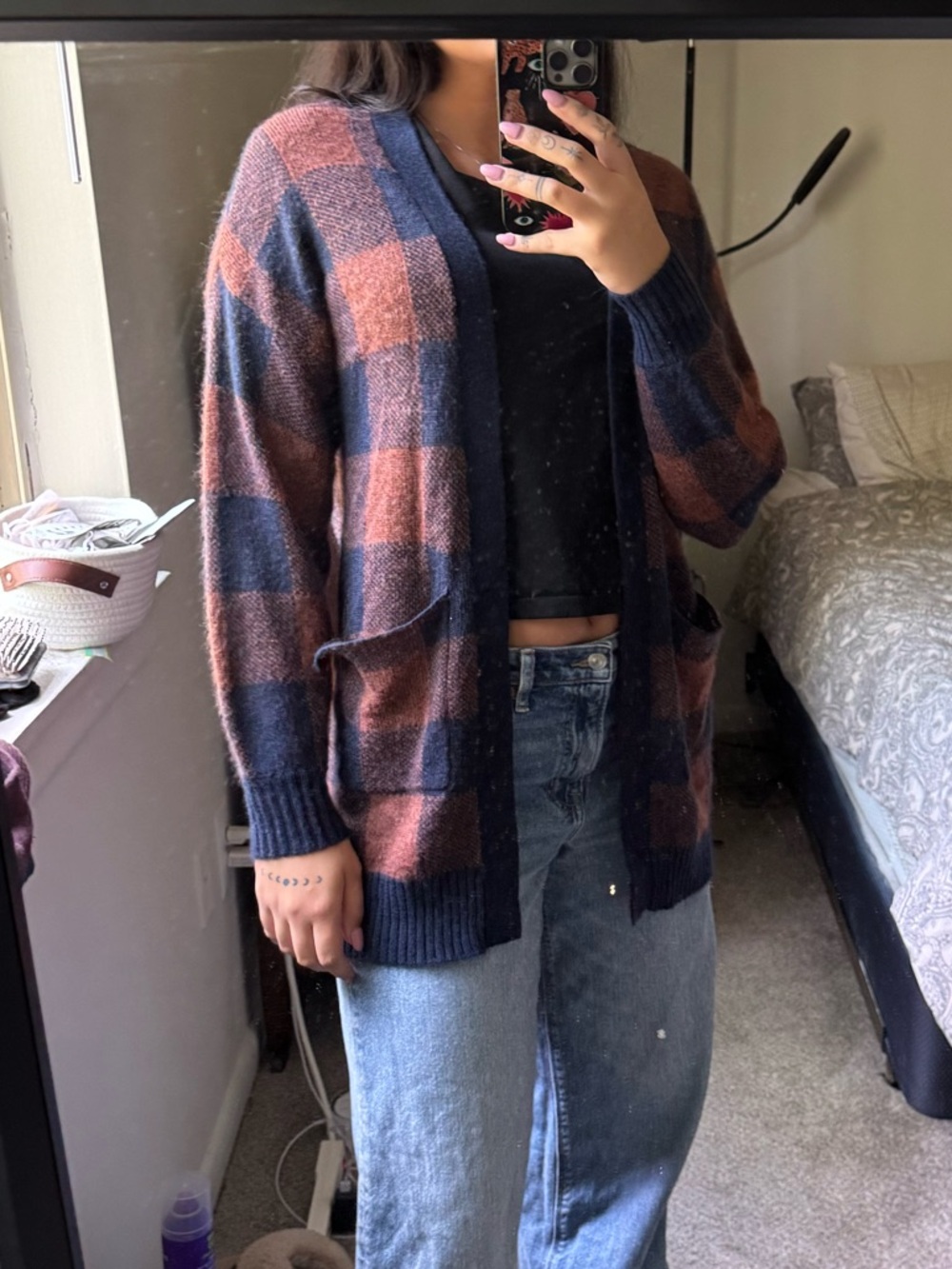 American eagle plaid cardigan Size